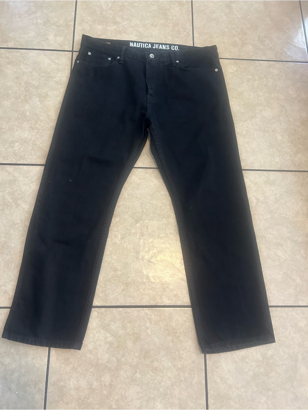 Nautica Men's Black Straight-Leg Jeans